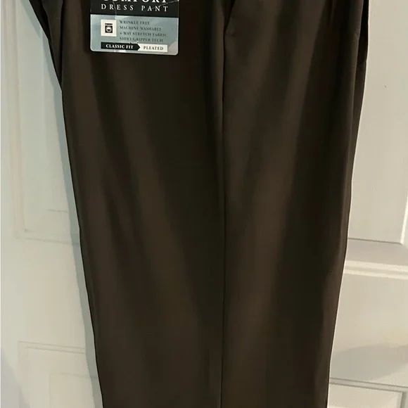 Chocolate brown dress slacks. 48wX32L - Picture 3 of 7